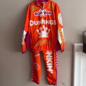 Dunkin DunKings Boston Orange Tracksuit Jacket Pants Superbowl Commercial XL